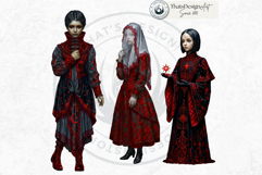 Crimson Dreamwalker Clipart Set Gothic Fantasy Graphics Product Image 5