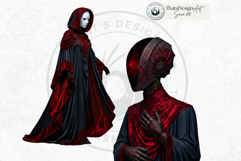 Crimson Dreamwalker Clipart Set Gothic Fantasy Graphics Product Image 6