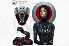 Crimson Dreamwalker Clipart Set Gothic Fantasy Graphics Product Image 7
