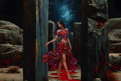 Crimson Dreamwalker Clipart Set Gothic Fantasy Graphics Product Image 8