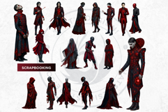 Crimson Dreamwalker Clipart Set Gothic Fantasy Graphics Product Image 9