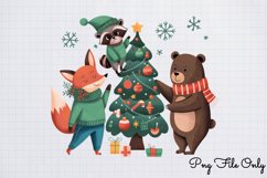 Woodland Christmas Watercolor Clipart PNG Product Image 1