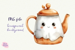 Teapot PNG Halloween Ghost Cafe Clipart Sublimation Product Image 5