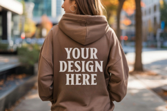 Dark Chocolate Gildan 18500 Hoodie Mockup, G18000 Hoodie Mod Product Image 1