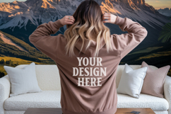Dark Chocolate Gildan 18500 Hoodie Sweatshirt Mockup, 185 mo Product Image 1