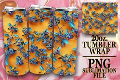 Sparkling 3D Blossom Tumbler Wrap - Summer Elegance Product Image 1