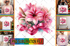 Charming TOTE BAG Art PNG, Flowers Product Image 1