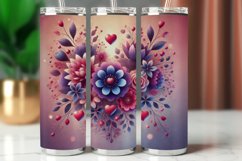 Valentine Tumbler Wrap 20 oz - floral heart Product Image 1