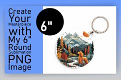 Mountain Wanderer Dog Circle Design Sublimation Keychain Product Image 1