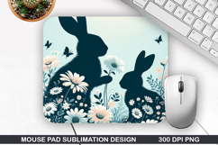 Bunny Mouse Pad Sublimation, Easter Bunny Mouse Pad PNG Product Image 1