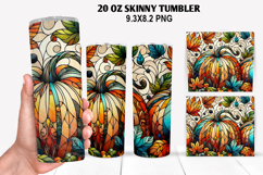 Pumpkins Skinny Tumbler 20oz Wrap Design, Halloween Tumbler Product Image 1