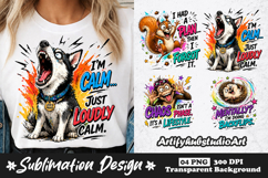 Chaos &amp; Anxiety Humor Sublimation Funny Dog Squirrel Monkey Product Image 1
