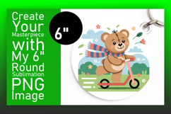 Cute Keychain Circle Design PNG , Cute Bear Product Image 1