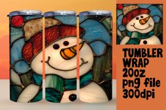 Holiday 3D Stained Glass Snowman Tumbler Wrap Product Image 1