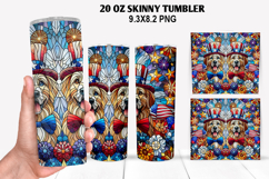 Boxer Skinny Tumbler 20oz Wrap Design,4th of july Tumble PNG Product Image 1