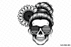 USA Messy Bun svg | 4th of july Svg | Svg Cut Files Product Image 1