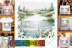 Joyful Tote Bag Designs PNG, Spring Product Image 1