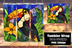 Stunning Stained Glass Birds Tumbler Wrap 20oz Product Image 1