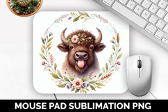 Buffalo, Cute Animal Mouse Pad PNG, Animal Lover Gift Product Image 1