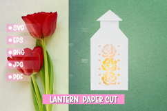 Valentine lantern SVG I Valentine paper cut SVG Product Image 1