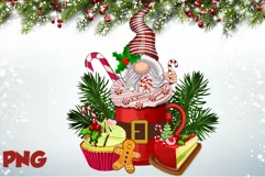 Christmas Coffee Gnomes PNG, Freeze-dried Latte sublimation Product Image 1