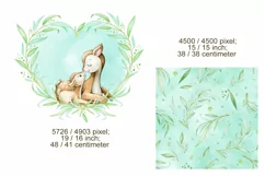 deer Mother's Day watercolor clipart, digital paper JPG, gir Product Image 2