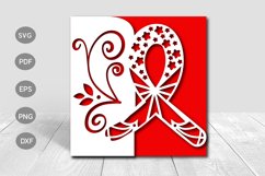 Cancer Papercut Card Cover Template SVG Design Product Image 1