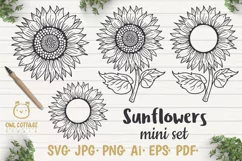 Sunflower Monograms svg, Sunflower mini bundle, Sunflower cl - Free Design of The Week Product Image 1