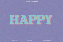 Editable Happy text graphic in pastel colors. Product Image 1