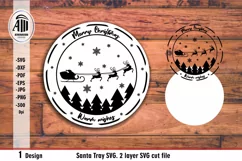 Christmas Plate SVG. Santa plate SVG cut file. Product Image 2