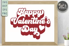Happy Valentines Day Retro SVG - PNG, DXF, EPS, SVG Product Image 8