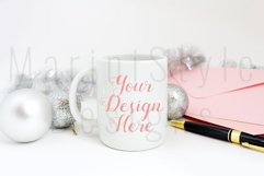 Christmas Mug mockup, Winter Coffee Mug Stock Photo 261 Product Image 1