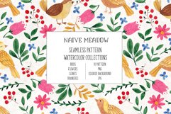 Naive Meadow. Watercolor patterns Product Image 5