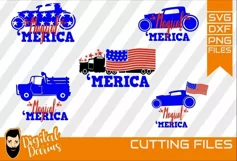 5x American Hotrod svg, 4th of July svg, Printable, Cuttable Product Image 1