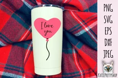 I love you, Balloon Heart Svg cut file. Product Image 1