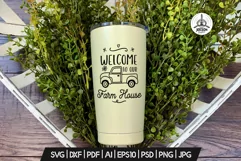 Farmhouse SVG Design Farm House Sign - Welcome To Our Farm Product Image 1