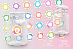 Colorful Flower Shape Stickers Clipart PNG files Set of 24 Product Image 3