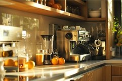 Modern kitchen interior at sunset Product Image 1