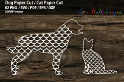 Dog paper cut SVG / Cat paper cut SVG / Template Product Image 1