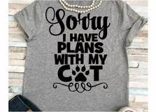 Cat Mom svg SVG DXF JPEG Silhouette Cameo Cricut I have plans with my cat Product Image 1