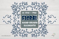 22 SVG and PNG Floral hand-drawn elements. Product Image 1