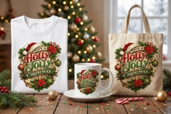 Have a Holly Jolly Christmas PNG, Vintage Holiday Sublimatio Product Image 1