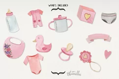 Baby Girl Watercolour Pink Babies Bibs Toys Collection Product Image 4
