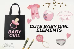Baby Girl Watercolour Pink Babies Bibs Toys Collection Product Image 3