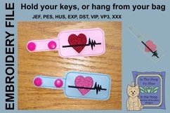 ITH Heart Healthy Vinyl Key Fob or Bag Tag - Snap Tab Machin Product Image 2