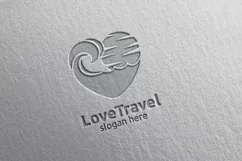 Travel and Tourism Logo with Love, Sea, and Beach Design Product Image 4