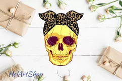 Skull with Bandana png, Sublimation png , Leopard Print Product Image 1