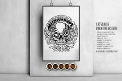 Mushrooms coming out of the skull Silhouette Svg Graphic Product Image 4