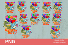 Dinosaurs birthday boy png, birthday dinosaurs png, bundle Product Image 1