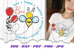Hand Drawn Be Kind Bumble Bee SVG DXF Cut Files Product Image 1